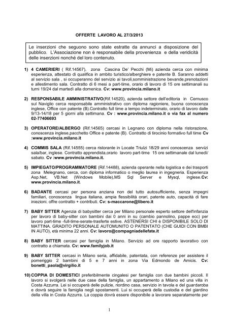 annunci per lui