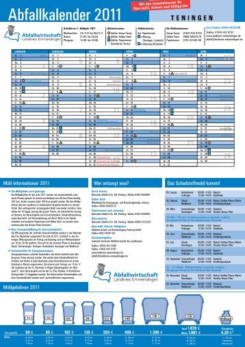 Abfallkalender 2011 - Landkreis Emmendingen