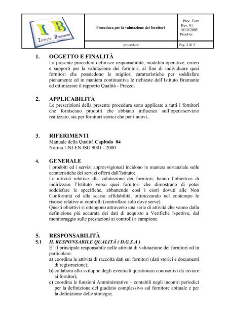 Procedura per la valutazione dei fornitori - Provincia di Pesaro e ...