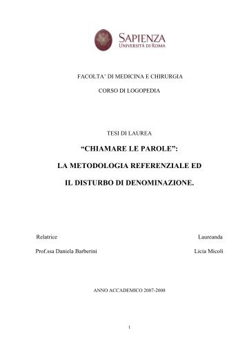 la metodologia referenziale ed il disturbo di ... - CeMeRe