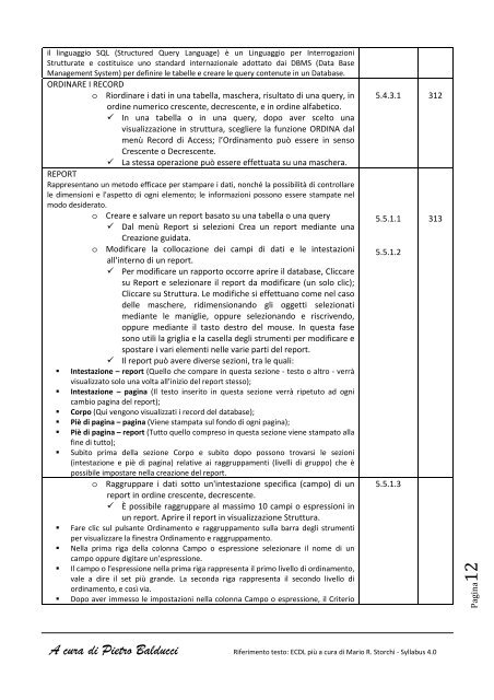 Schema Modulo 5 – ECDL - Access - Sangiuseppecab.It