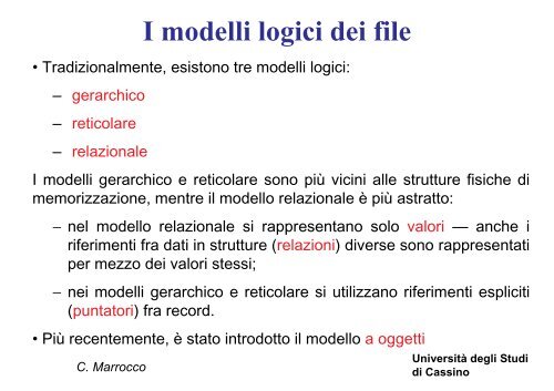 Introduzione ai database e al modello relazionale - Università degli ...