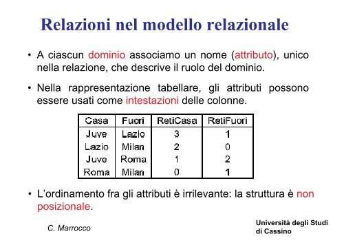 Introduzione ai database e al modello relazionale - Università degli ...