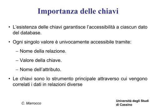 Introduzione ai database e al modello relazionale - Università degli ...