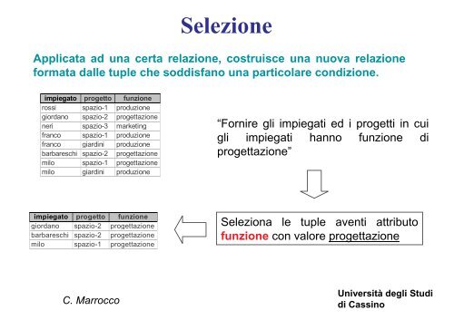 Introduzione ai database e al modello relazionale - Università degli ...