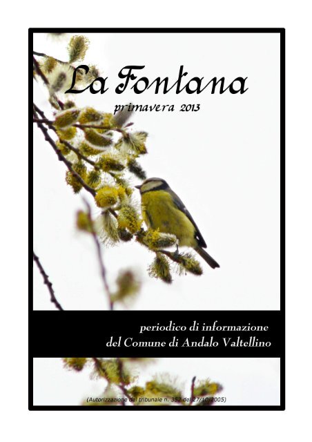 anno 2013 numero 1 - Comune di Andalo Valtellino