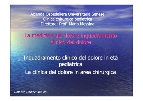 La medicina del dolore inquadramento clinico del dolore ...