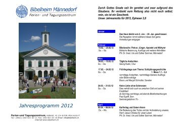 Jahresprogramm 2012 - Bibelheim Männedorf