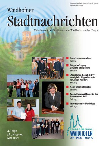 Waidhofner Stadtnachrichten Mai 2009 - Waidhofen an der Thaya