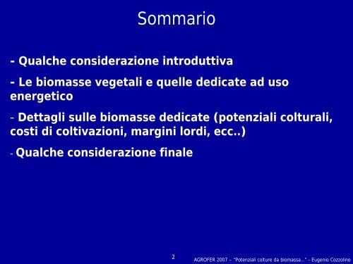 Potenziali colture da biomassa dedicate per il territorio ... - Agrofer