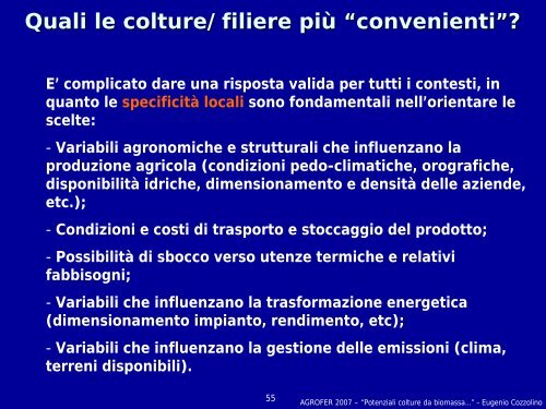 Potenziali colture da biomassa dedicate per il territorio ... - Agrofer