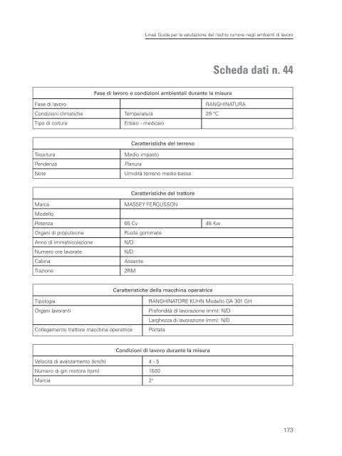 LINEE GUIDA per la valutazione del rischio rumore - Ispesl