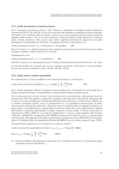 2005 Linee guida per il rischio rumore.pdf - Audiovestibologia.It