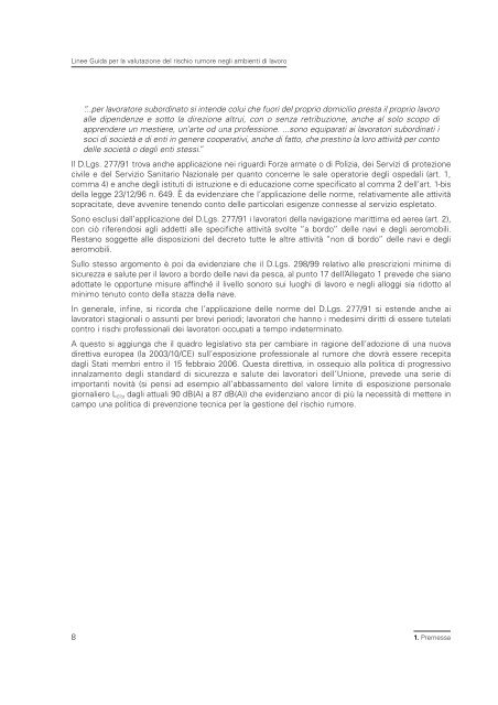 2005 Linee guida per il rischio rumore.pdf - Audiovestibologia.It