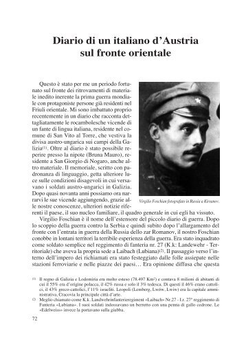 Diario di un italiano d'Austria sul fronte orientale. - Ad Undecimum