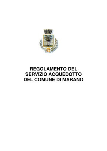 Regolamento del Servizio Acquedotto - Comune di Marano di Napoli