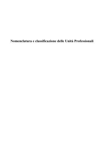 Nomenclatura e classificazione delle Unità Professionali - Corriere ...
