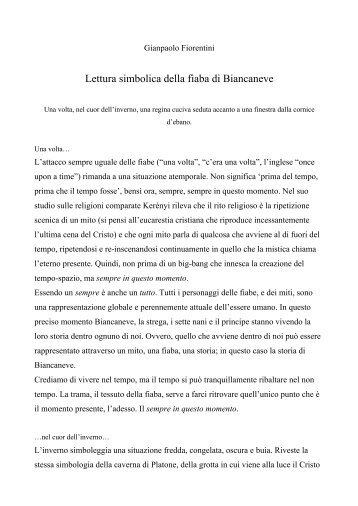 Lettura simbolica della fiaba di Biancaneve - Gianpaolo Fiorentini