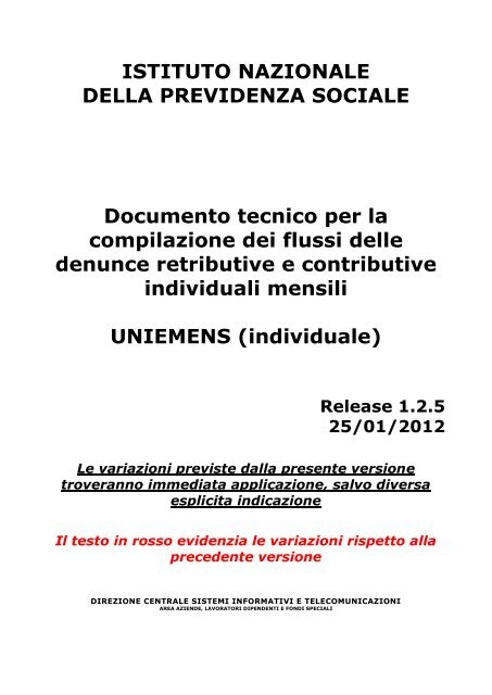 Sito internet Inps Documento tecnico Ver. 1.2.5 - Principali strumenti ...