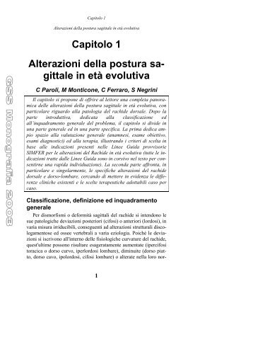 Capitolo 1 Alterazioni della postura sa- gittale in età evolutiva - Isico