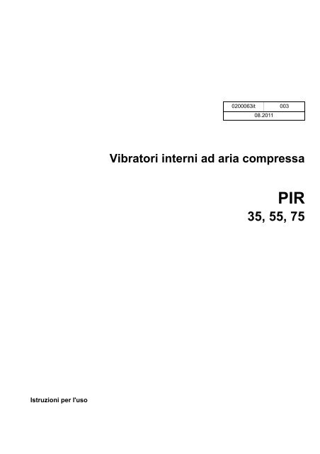 Vibratori interni ad aria compressa PIR 35, 55, 75 - Wacker Neuson