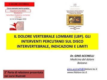 Il dolore vertebrale lombare - Dr. Gino Accinelli