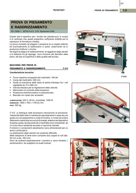 PROVE MECCANICHE SU ACCIAI - Tecnotest