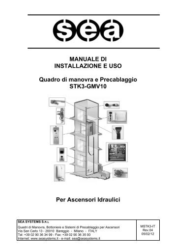 MANUALE DI INSTALLAZIONE E USO Quadro di manovra ... - Gmv.It