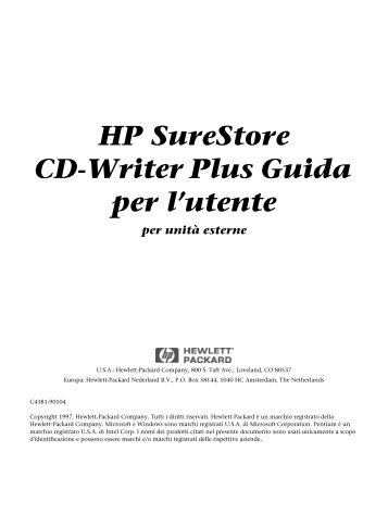 HP SureStore CD-Writer Plus Guida per l'utente - FTP Directory ...