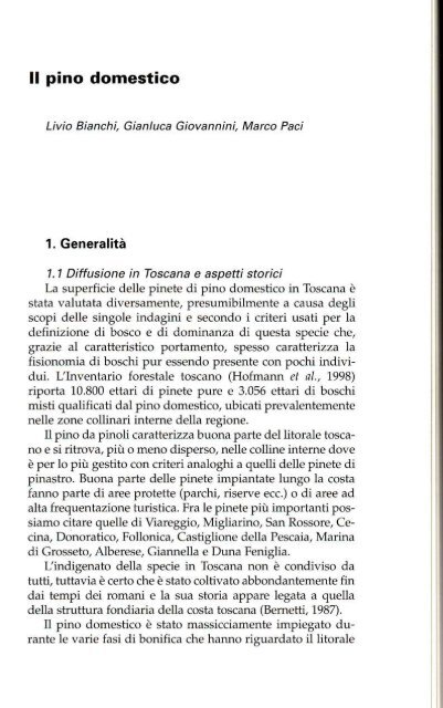 Capitolo sul pino domestico a cura di Livio Bianchi, Gianluca ...