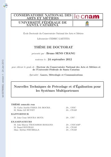 Nouvelles Techniques de Précodage et d'Égalisation pour les ...