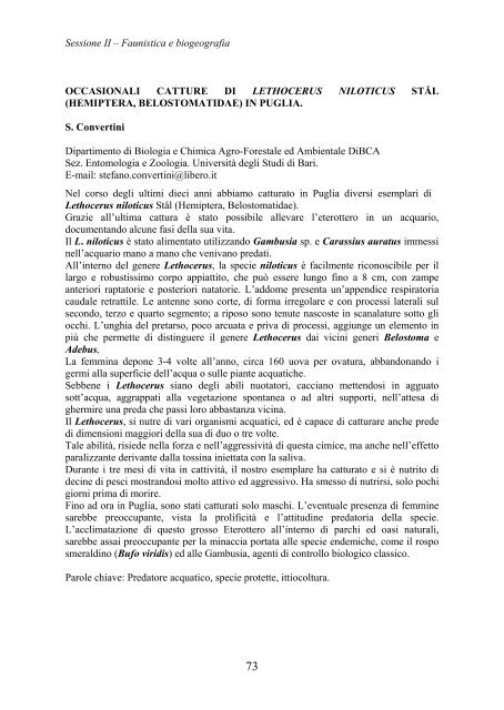 XXII CNIE - Accademia nazionale italiana di Entomologia