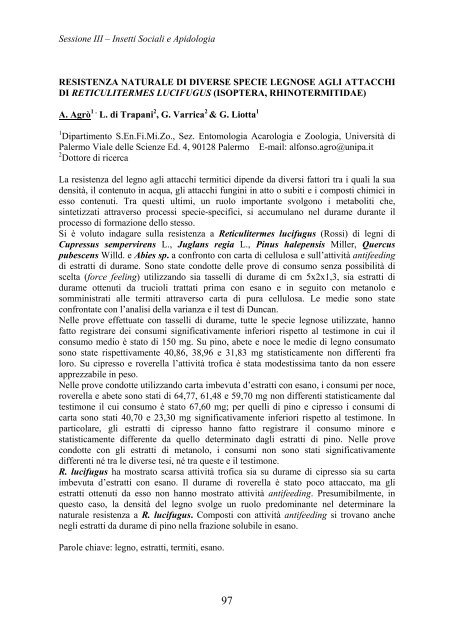 XXII CNIE - Accademia nazionale italiana di Entomologia