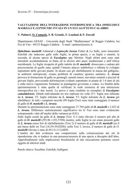 XXII CNIE - Accademia nazionale italiana di Entomologia