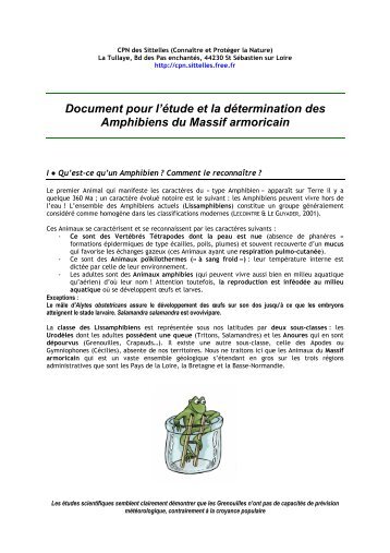 Amphibiens armoricains - Club CPN des Sittelles - Free