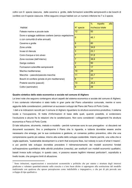 Analisi ambientale iniziale del territorio di Porto Conte - RES - MAR