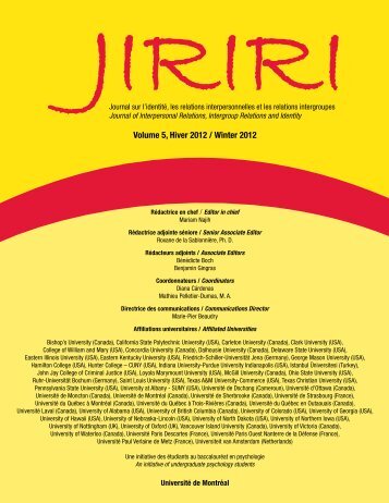Volume 5, Hiver 2012 / Winter 2012 - jiriri