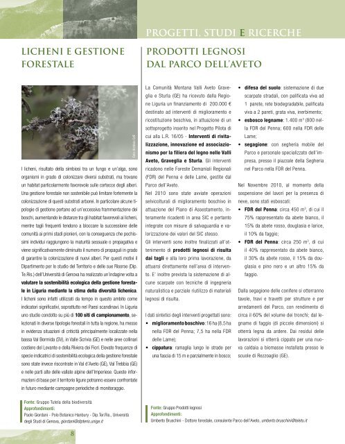 Rapporto sullo stato delle foreste in liguria 2010 - Liguria Ricerche