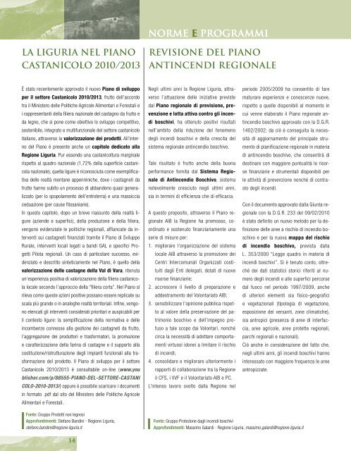 Rapporto sullo stato delle foreste in liguria 2010 - Liguria Ricerche