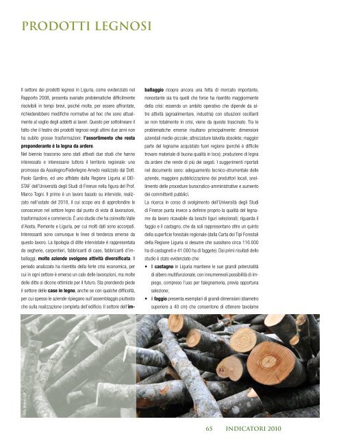 Rapporto sullo stato delle foreste in liguria 2010 - Liguria Ricerche