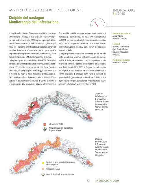 Rapporto sullo stato delle foreste in liguria 2010 - Liguria Ricerche