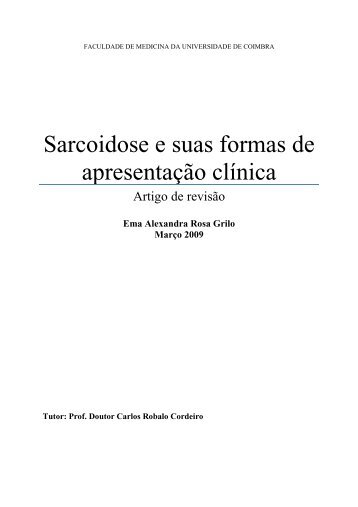Sarcoidose e suas formas de apresentação clínica - Estudo Geral ...