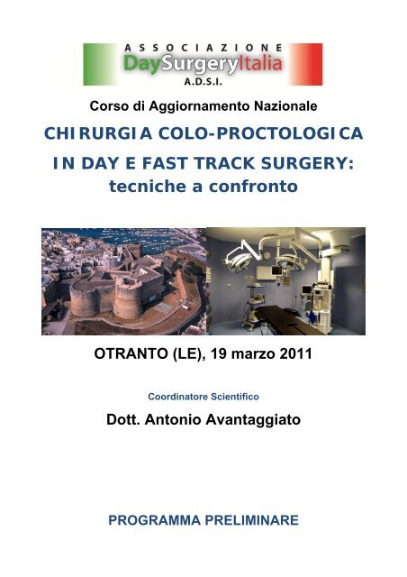 CHIRURGIA COLO-PROCTOLOGICA IN DAY E FAST TRACK ...