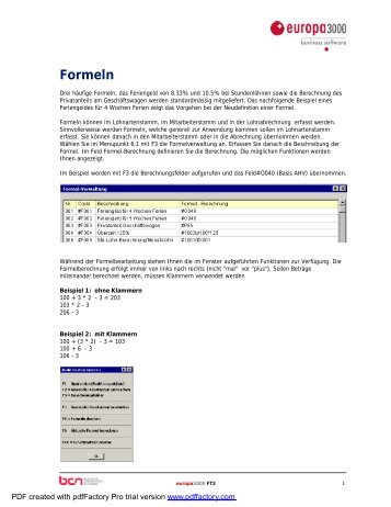 Formeln - Best Informatik GmbH