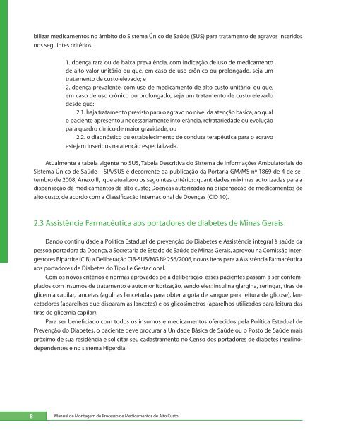 Manual de MontageM de Processo de MedicaMentos de alto custo