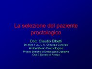 La selezione del paziente proctologico - Centro Francesco Redi