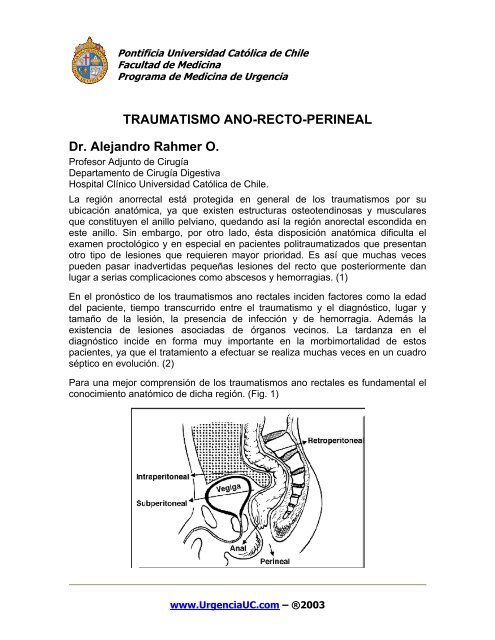 ( ) Traumatismo Ano-Recto-Perineal - Medicina de Urgencia UC