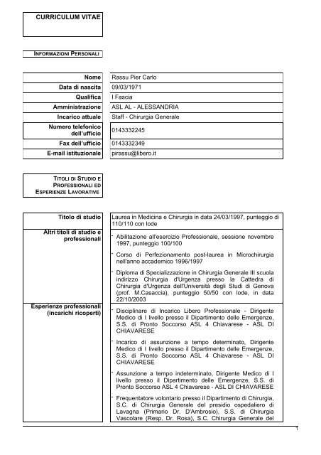 curriculum vitae - ASL AL