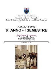 Guida ai Corsi Integrati (6°/I) - Facoltà di Medicina e Chirurgia ...