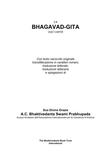 Bhagavad-gita _senza sanscrito_ - e-motion arts academy